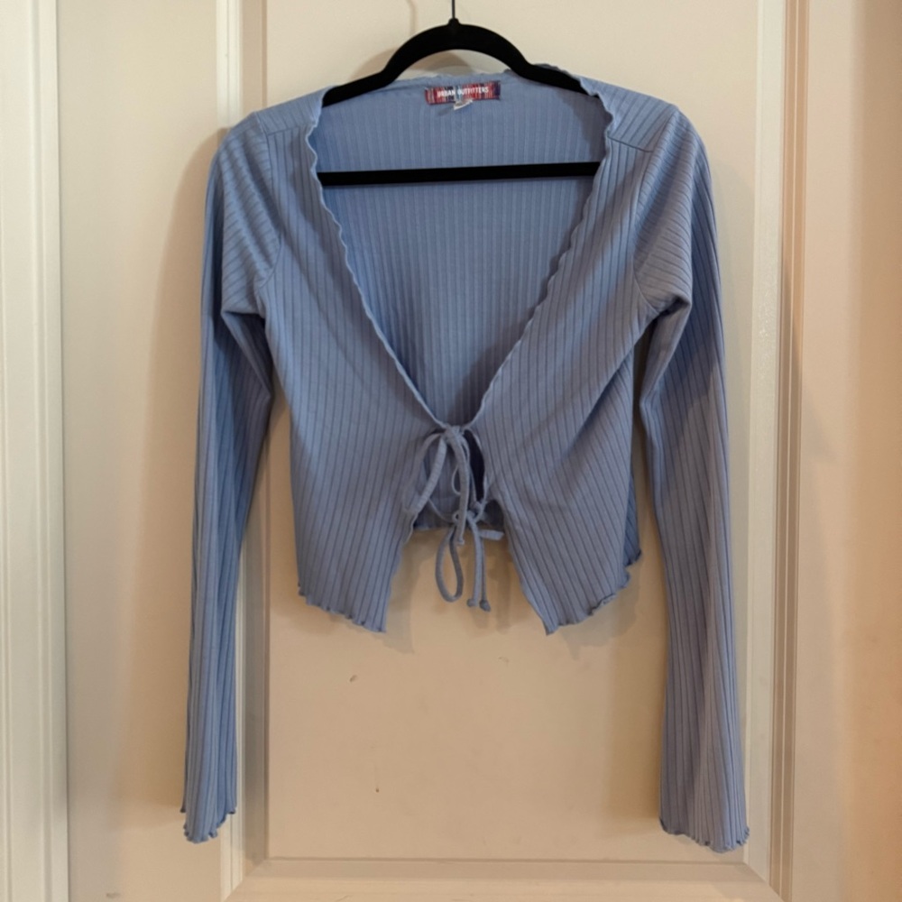 UO Ribbed Tie-Front Top